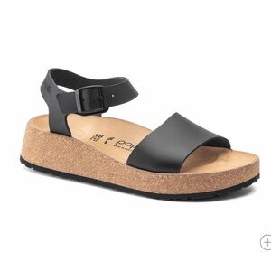 Brand New Birkenstock Black Glenda Platform Sandal